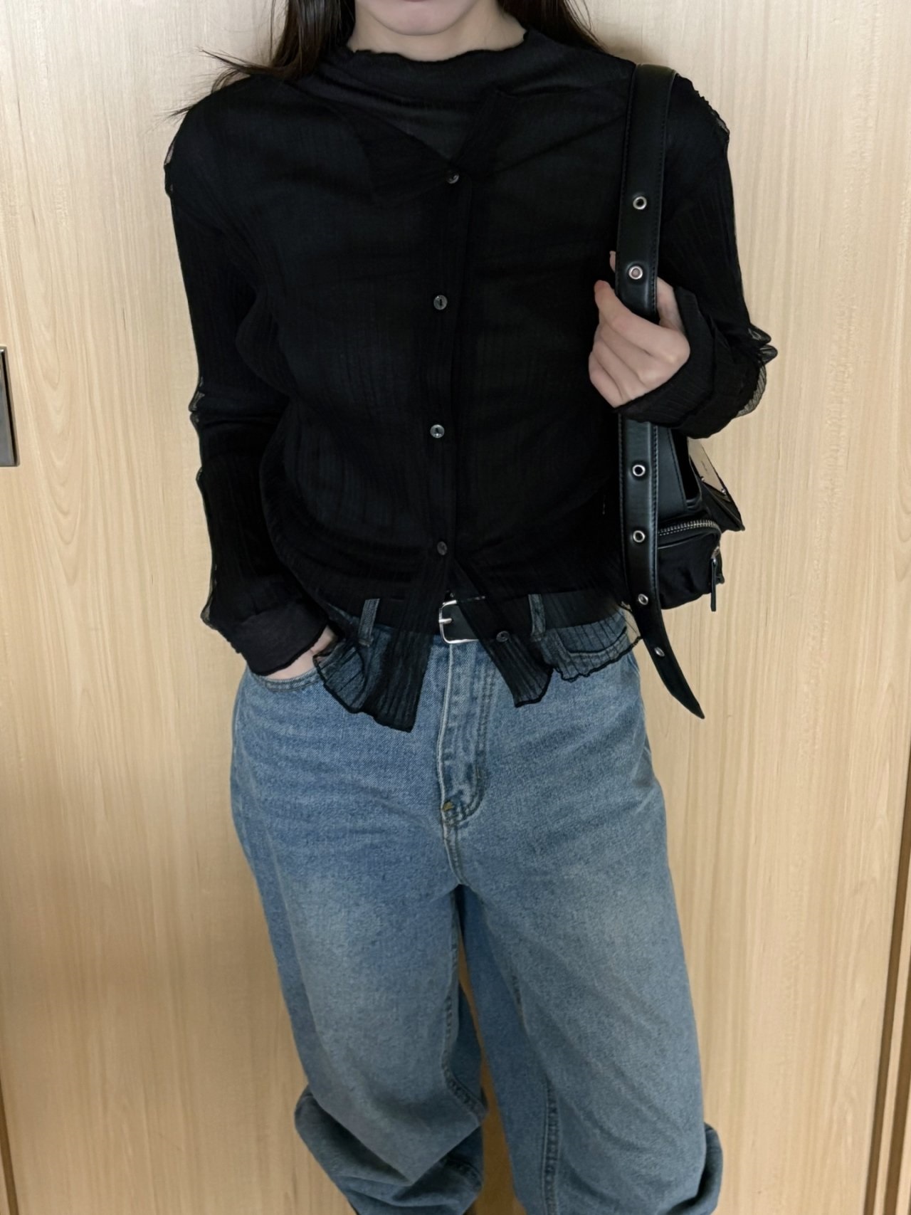 シースルーハーフネックプリーツアンサンブル | 詳細画像4