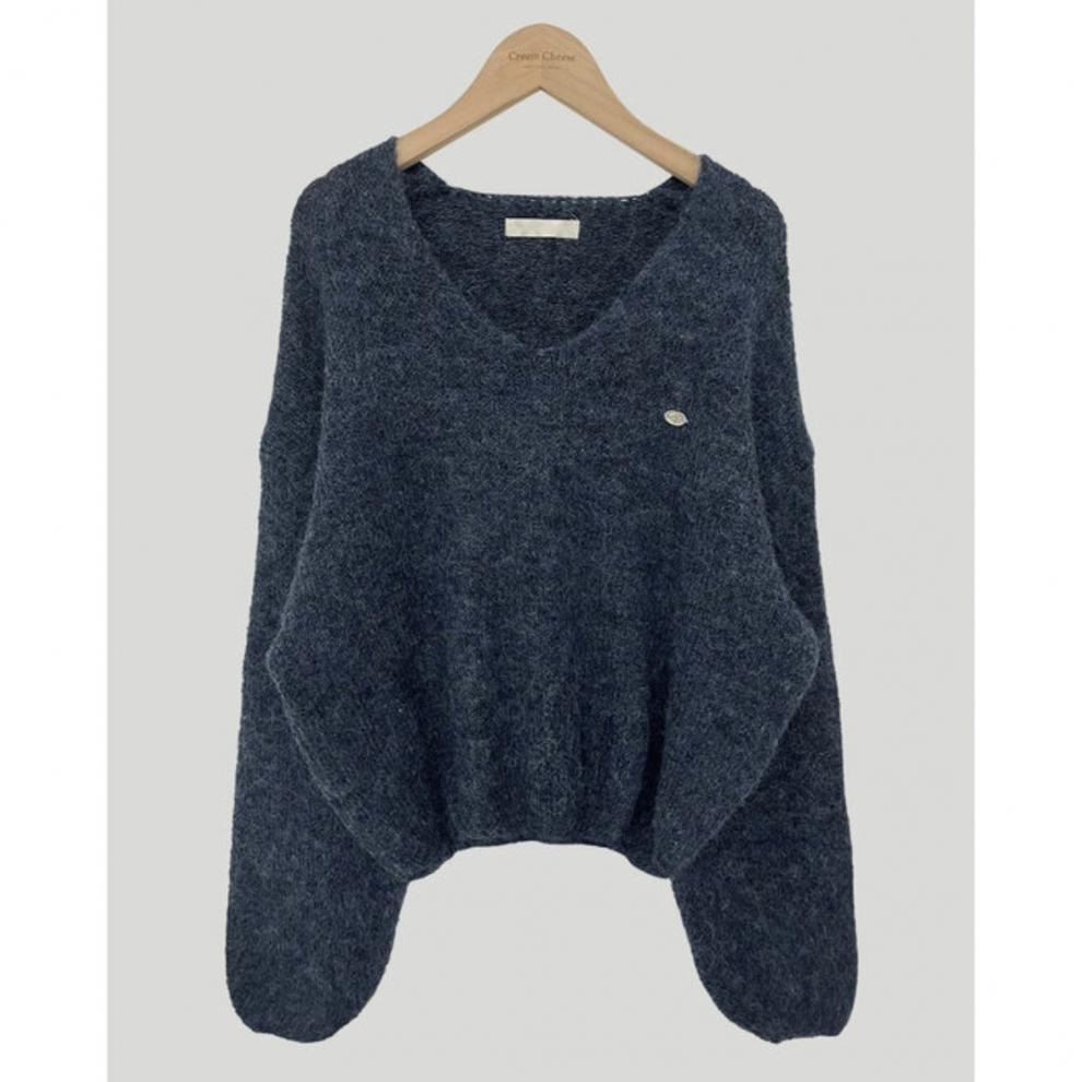 ウール混Vネックベーシックルーズペンダントニット | 詳細画像16