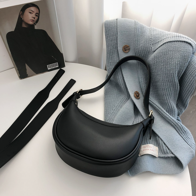 レザー調シンプルショルダーバッグストラップ付 | 詳細画像6