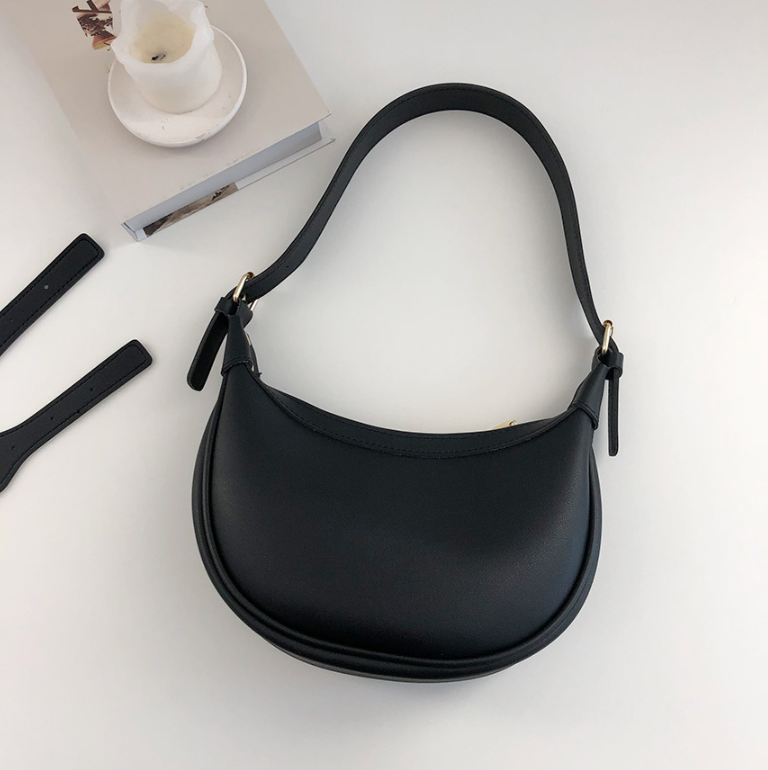 レザー調シンプルショルダーバッグストラップ付 | 詳細画像7