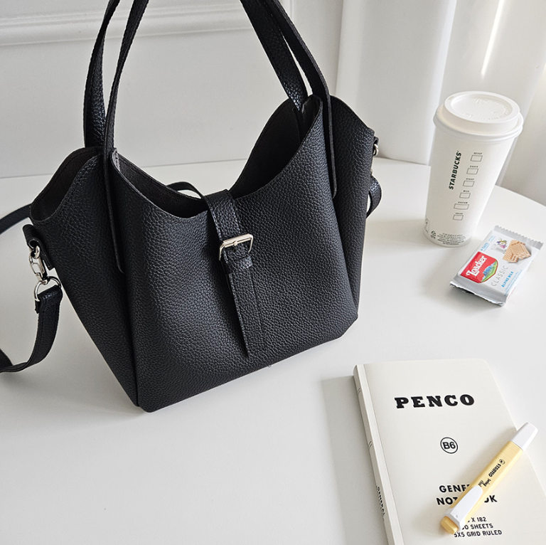 バックルトートバッグショルダーバッグストラップ付 | 詳細画像6