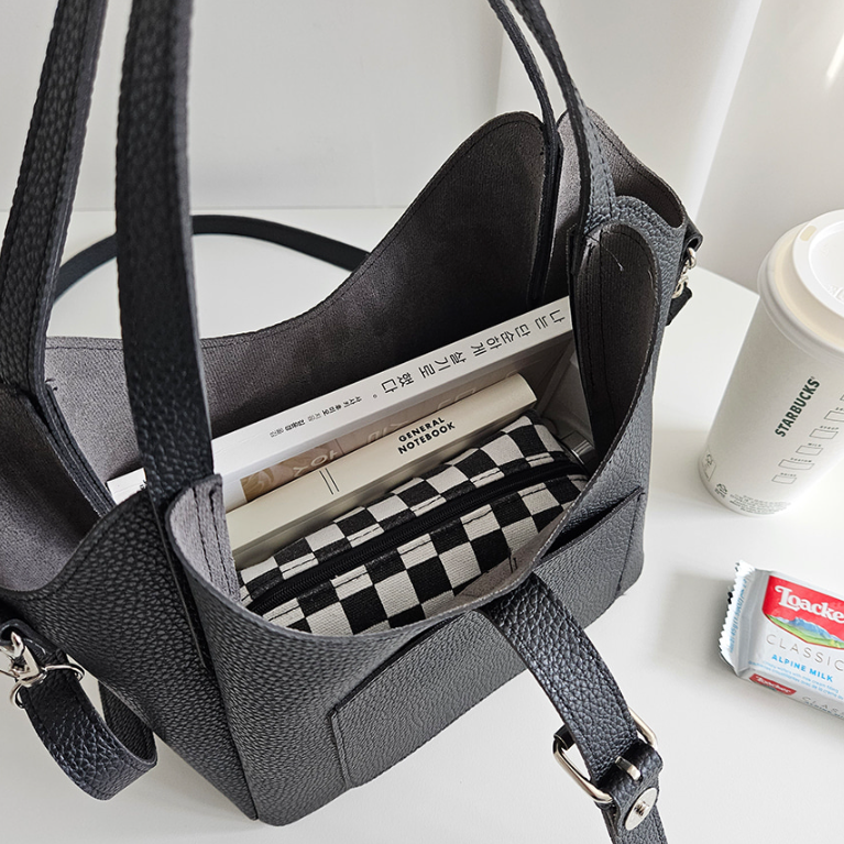 バックルトートバッグショルダーバッグストラップ付 | 詳細画像8