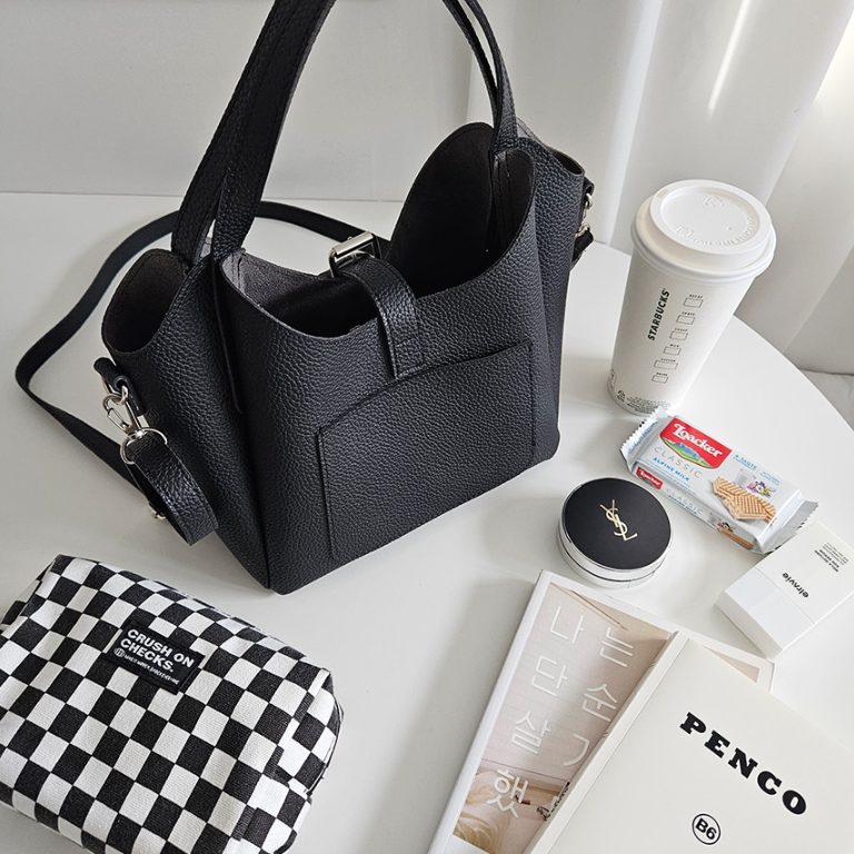 バックルトートバッグショルダーバッグストラップ付 | 詳細画像9