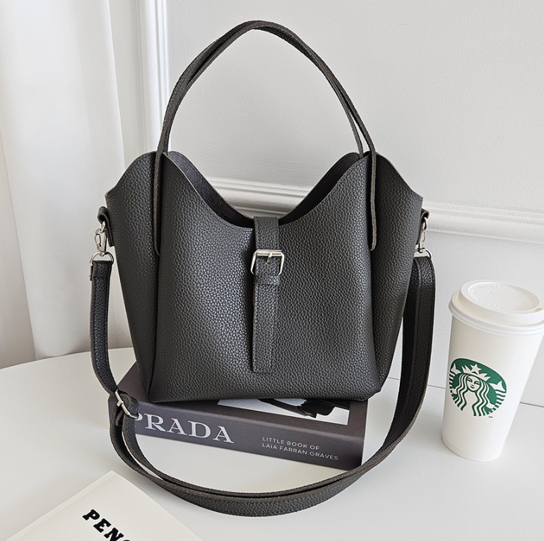 バックルトートバッグショルダーバッグストラップ付 | 詳細画像15