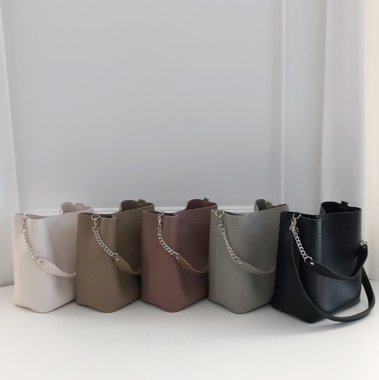 レザー調チェーンショルダーバッグトートバッグ2WAYストラップセット(バックルあり) | 詳細画像2