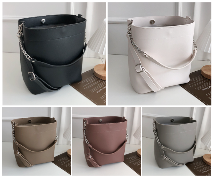 レザー調チェーンショルダーバッグトートバッグ2WAYストラップセット(バックルあり) | 詳細画像3