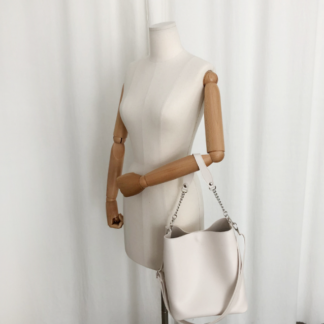 レザー調チェーンショルダーバッグトートバッグ2WAYストラップセット(バックルあり) | 詳細画像4