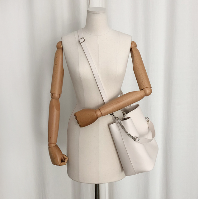 レザー調チェーンショルダーバッグトートバッグ2WAYストラップセット(バックルあり) | 詳細画像6