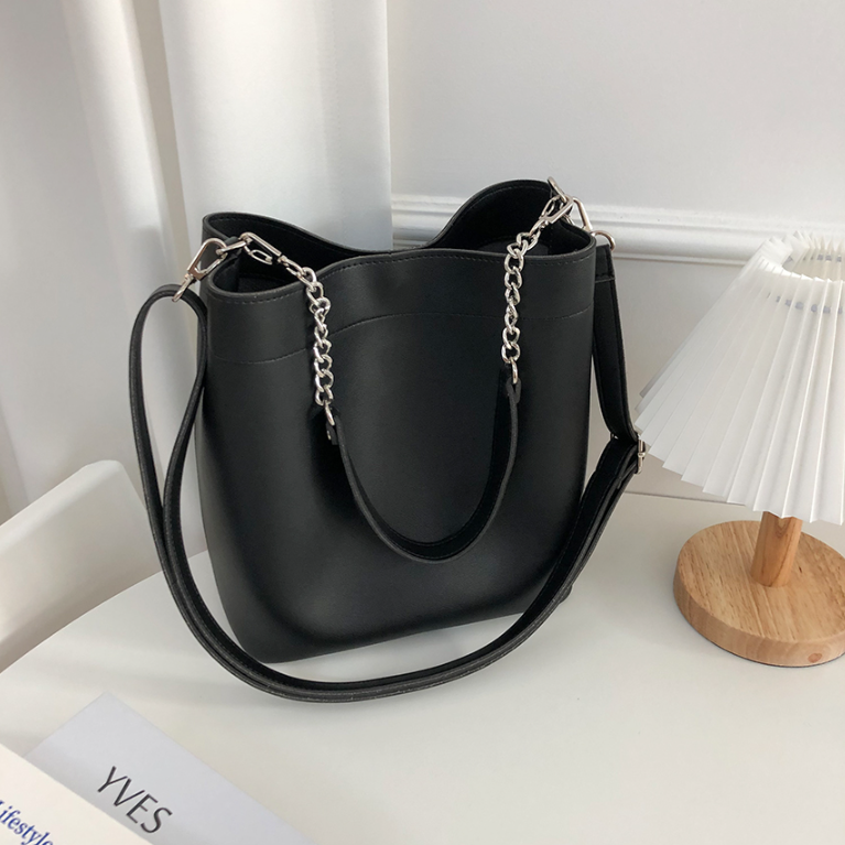 レザー調チェーンショルダーバッグトートバッグ2WAYストラップセット(バックルあり) | 詳細画像8