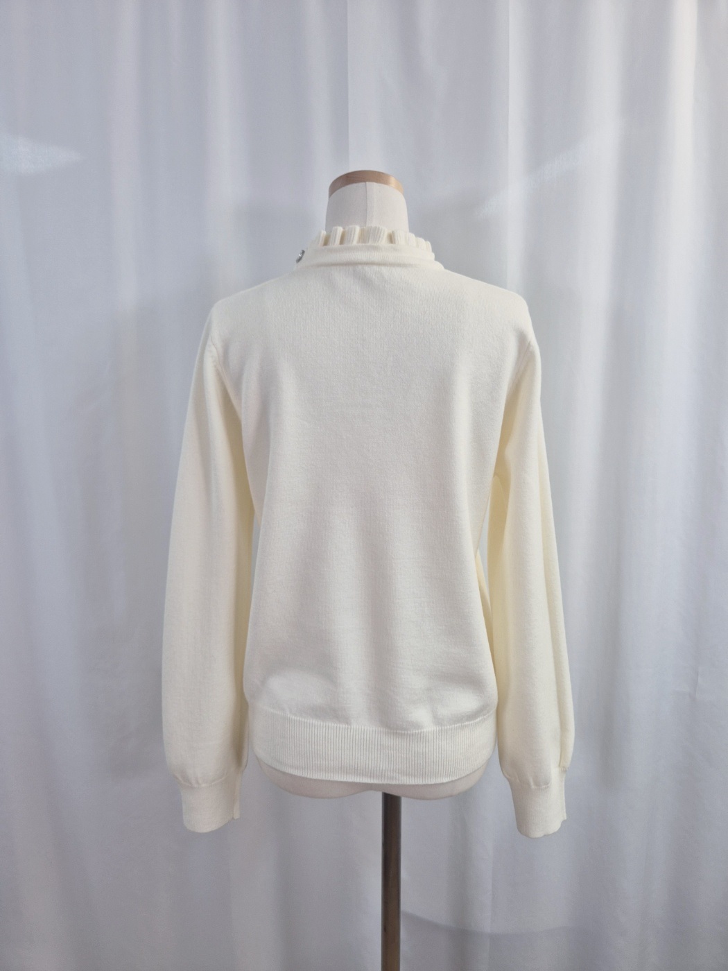 シフォンコンビスリムレイヤード風長袖スカーフネックニット | 詳細画像15