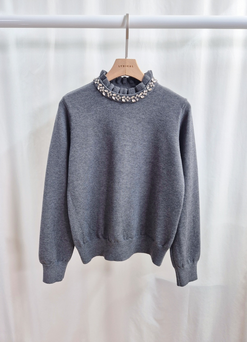 ソフトキュービックラウンドネックベーシック長袖ニット | 詳細画像12