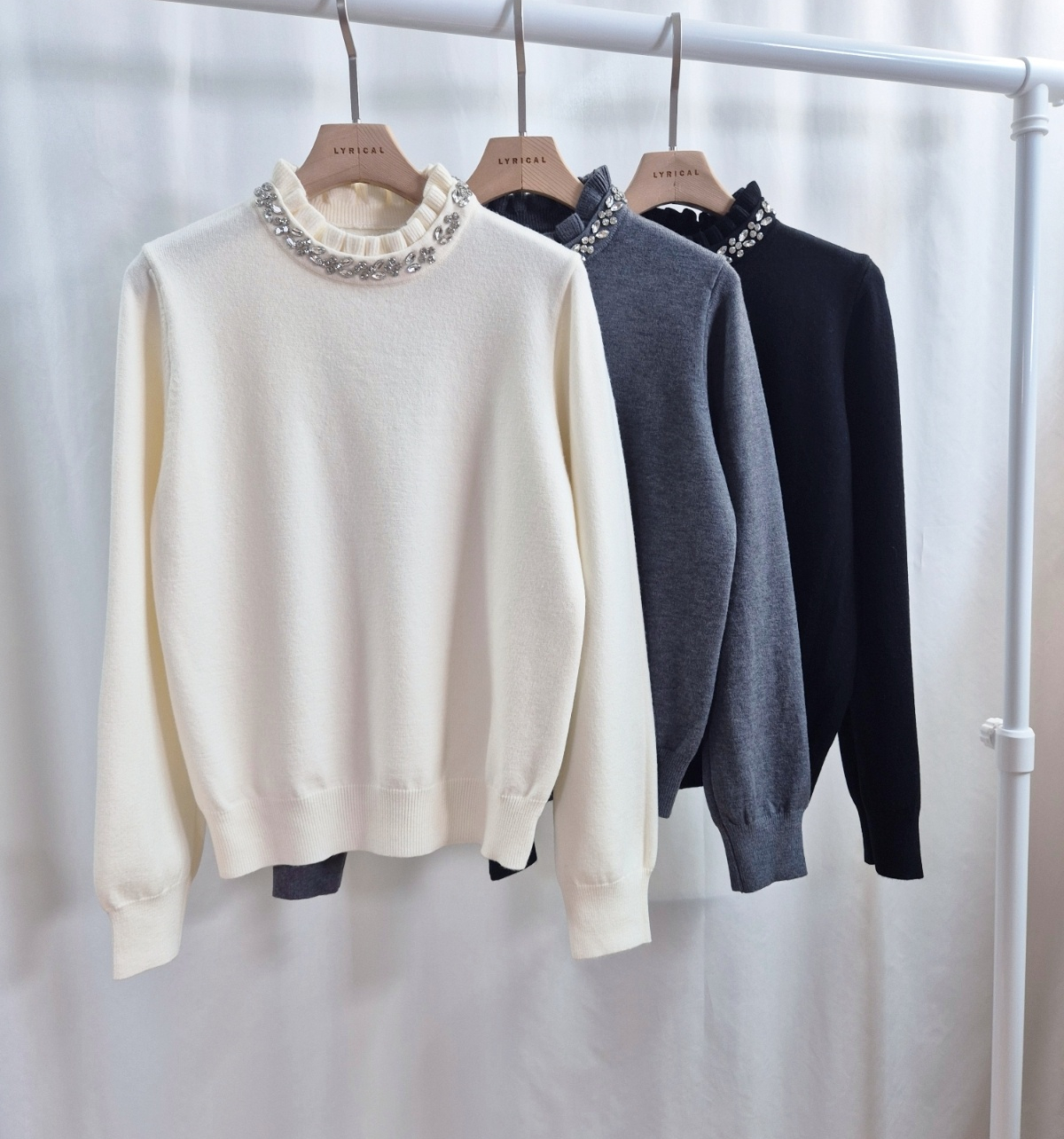 ソフトキュービックラウンドネックベーシック長袖ニット | 詳細画像14