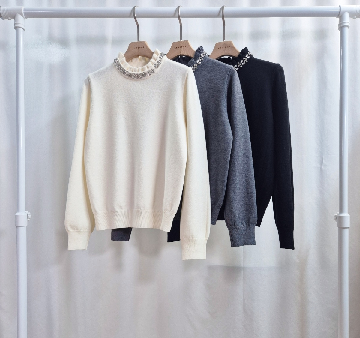 ソフトキュービックラウンドネックベーシック長袖ニット | 詳細画像8