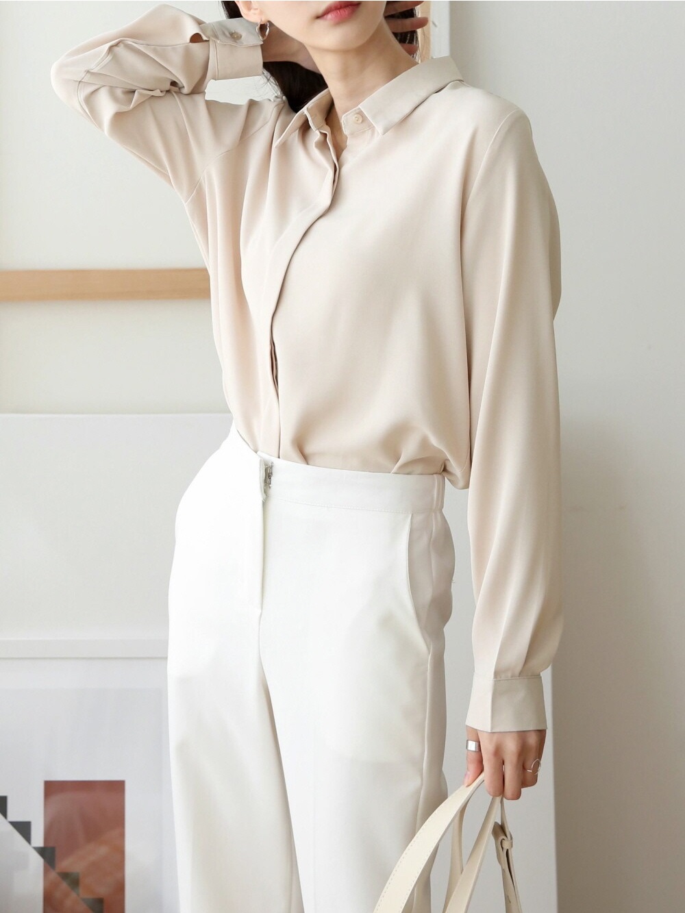 ボタンカラーベーシック長袖ブラウス | 詳細画像2