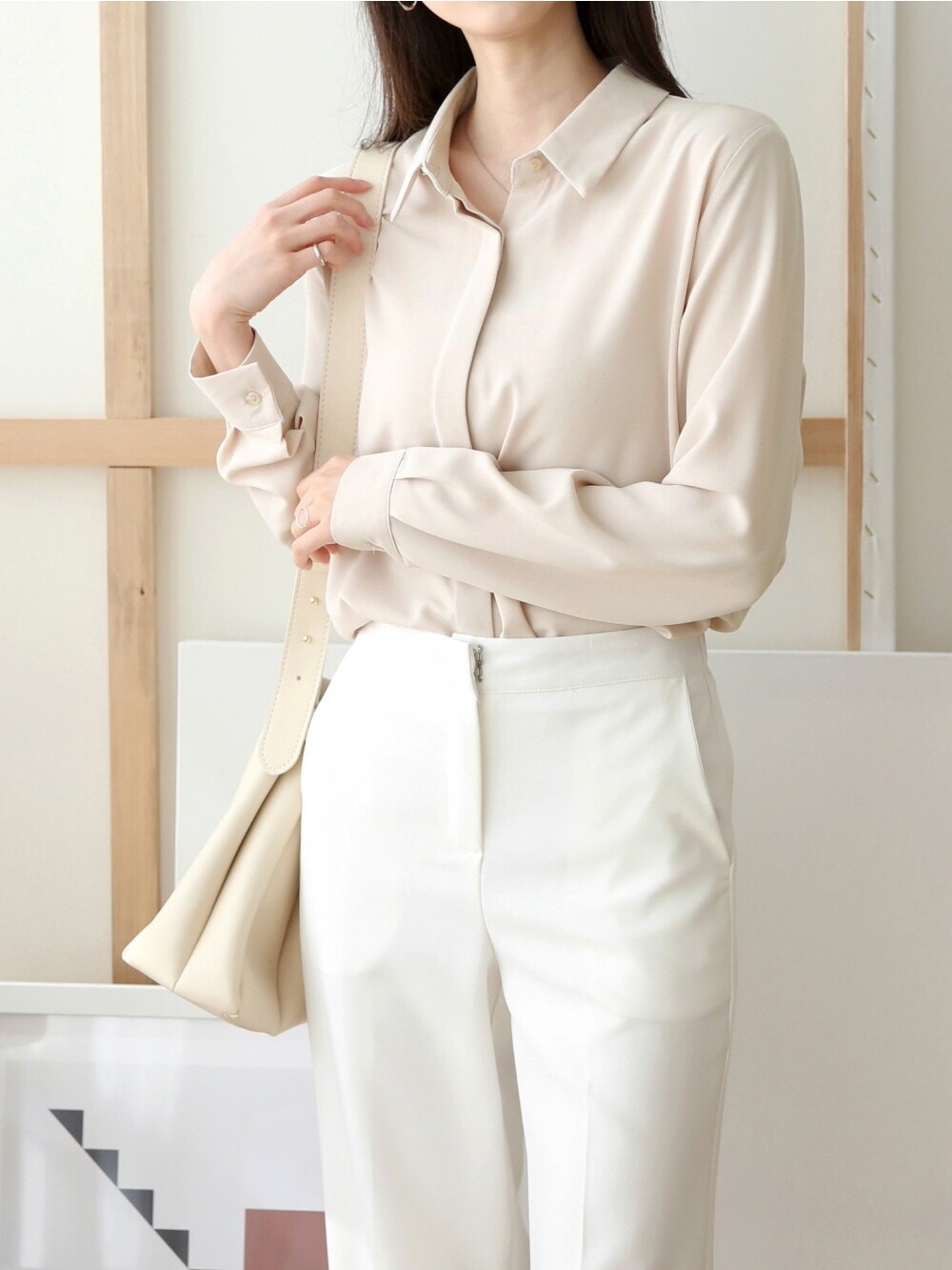 ボタンカラーベーシック長袖ブラウス | 詳細画像4