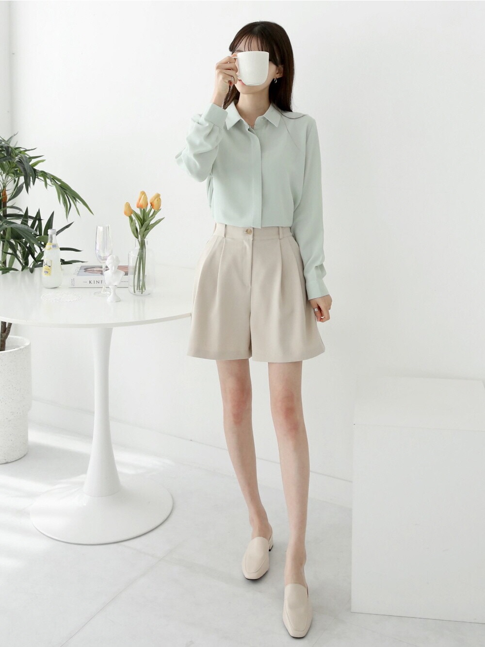 ボタンカラーベーシック長袖ブラウス | 詳細画像14