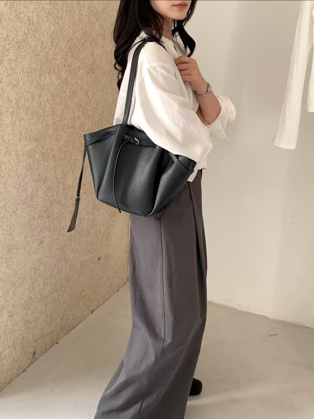 レザー調トートバッグショルダーバッグポーチ付 | 詳細画像2