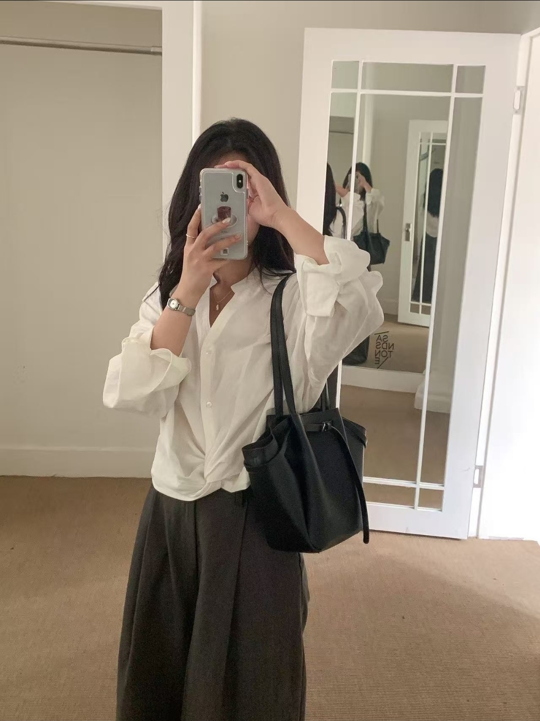 レザー調トートバッグショルダーバッグポーチ付 | 詳細画像9