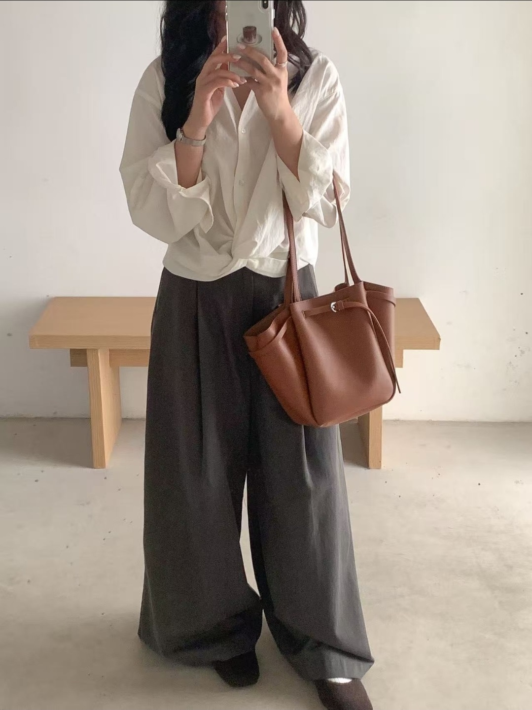 レザー調トートバッグショルダーバッグポーチ付 | 詳細画像13