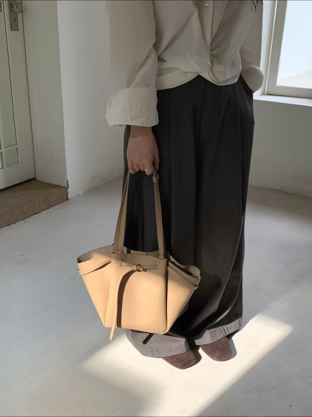 レザー調トートバッグショルダーバッグポーチ付 | 詳細画像17