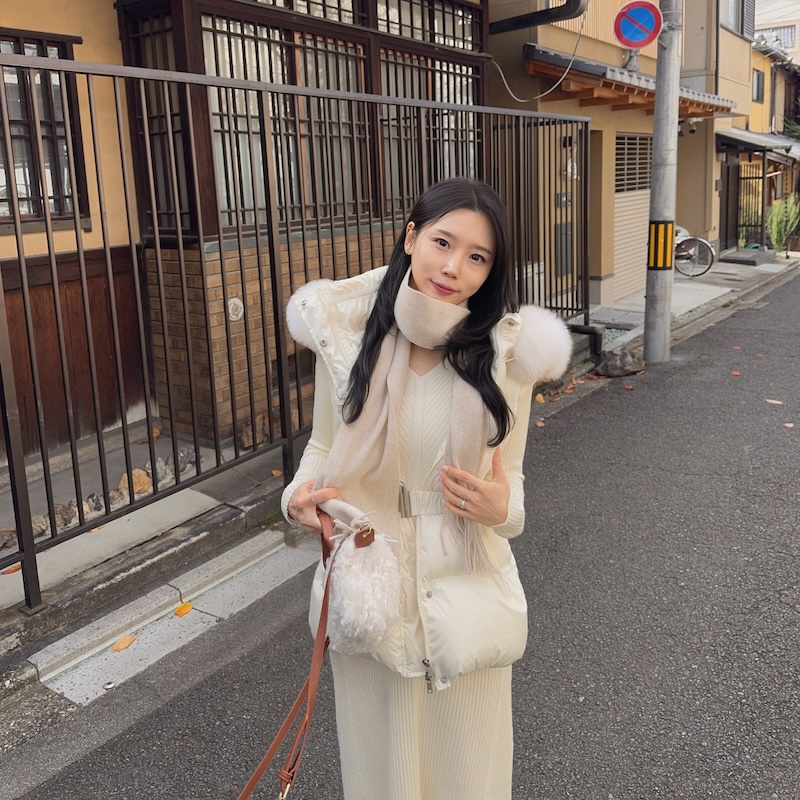 ダックダウンフォックスファーフードハーフダウンジャケットベルト付