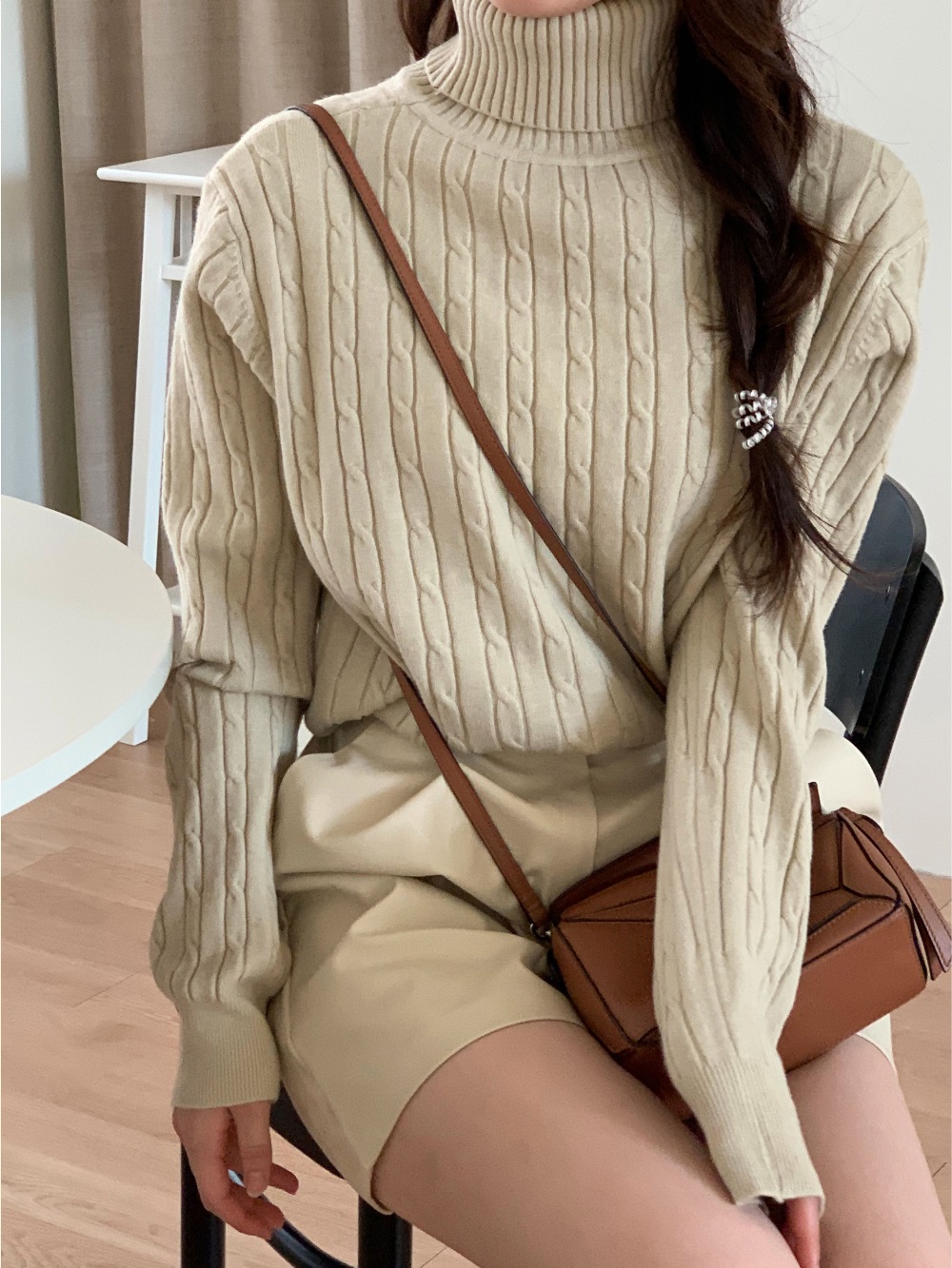 タートルネック長袖ケーブルニット | 詳細画像2