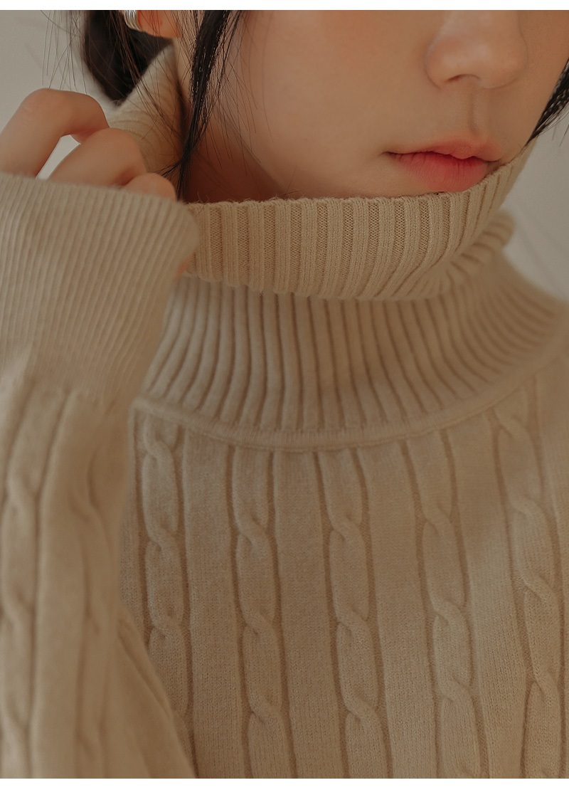 タートルネック長袖ケーブルニット | 詳細画像8