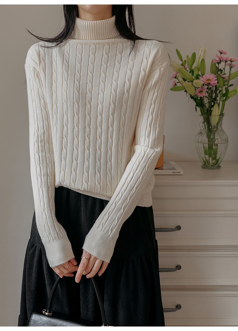 タートルネック長袖ケーブルニット | 詳細画像11