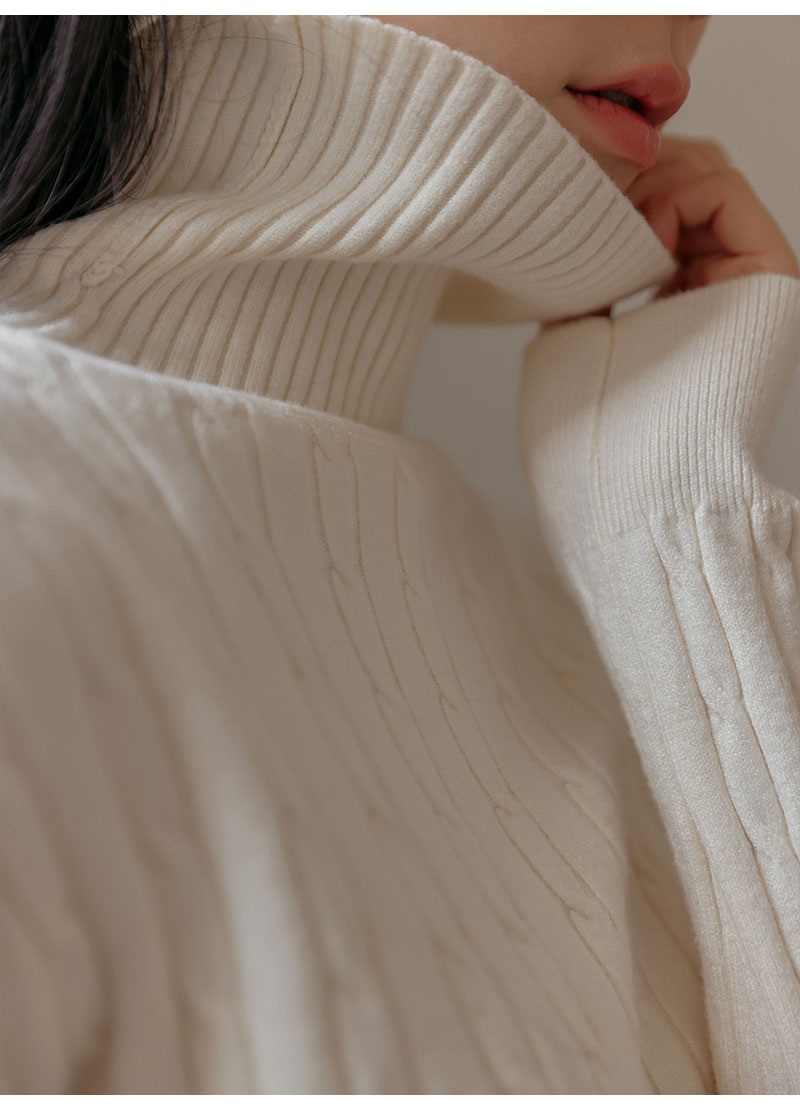 タートルネック長袖ケーブルニット | 詳細画像13