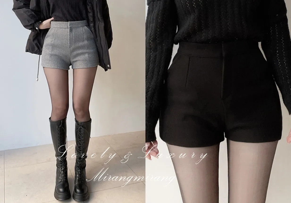 メルトンタッチハイウエストショートポケットパンツ | mirangmirang | 詳細画像1