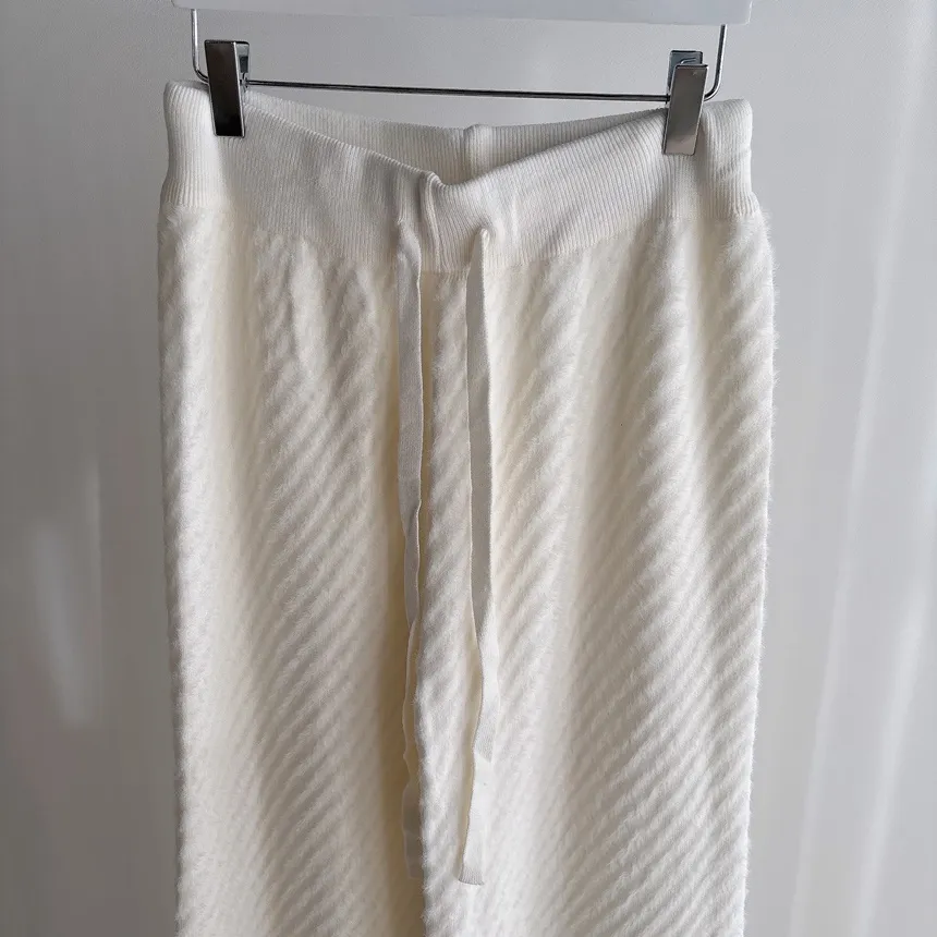 エコファーニットドローストリングワイドダイアゴナルパンツ | mirangmirang | 詳細画像31