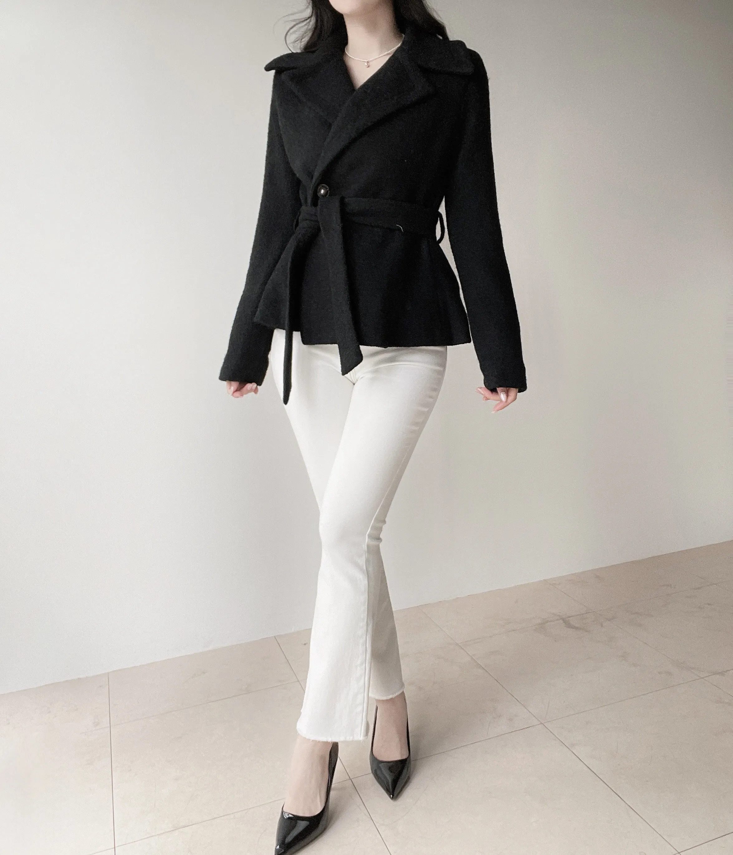 裏起毛ハイウエストブーツカットステッチツーボタンフラップポケットパンツ | mirangmirang | 詳細画像12