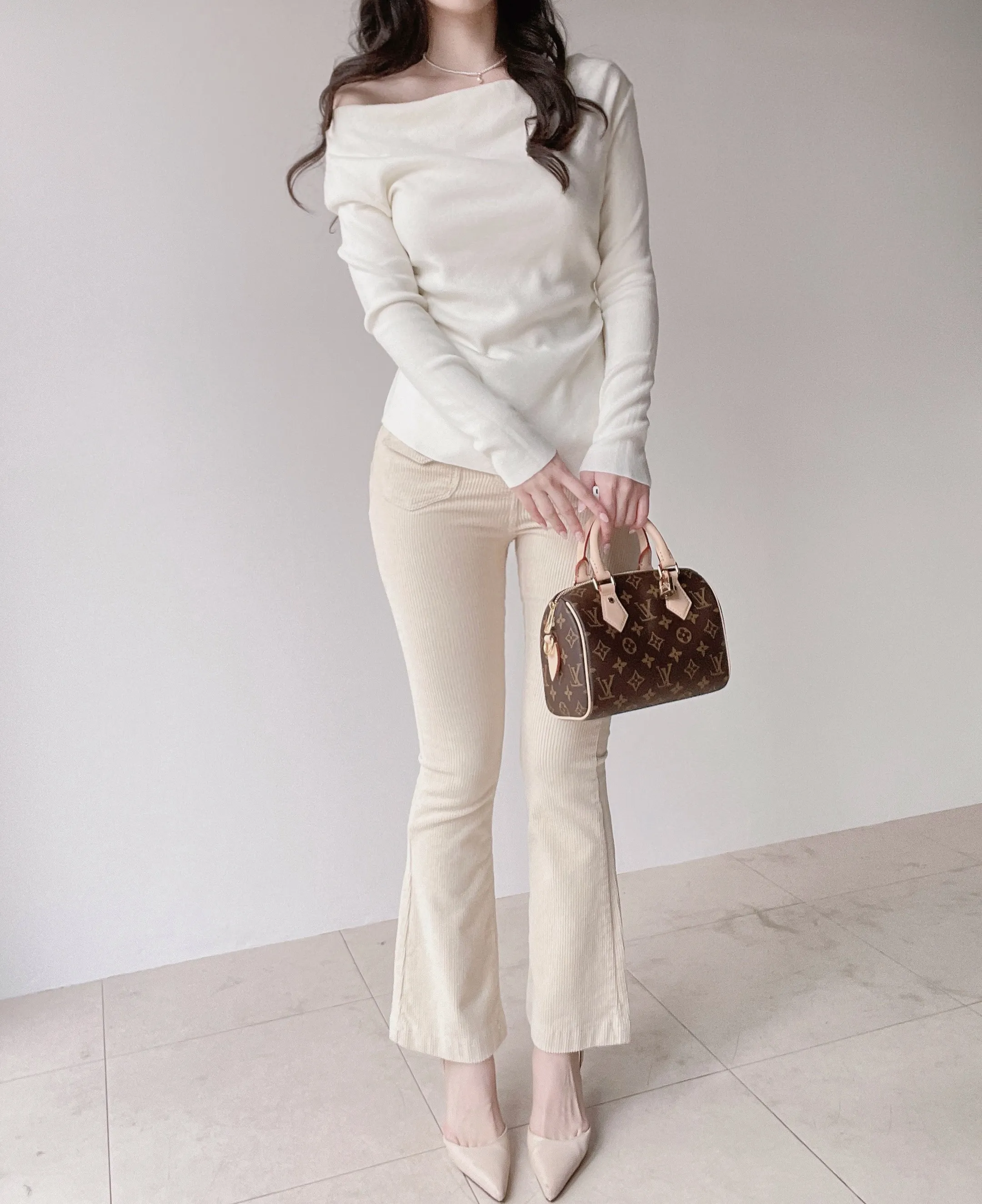 コーデュロイハイウエストフラップポケットブーツカットパンツ | mirangmirang | 詳細画像5