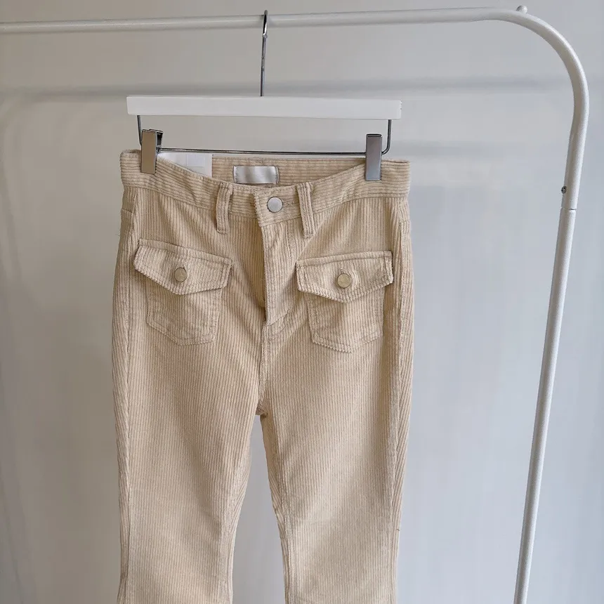 コーデュロイハイウエストフラップポケットブーツカットパンツ | mirangmirang | 詳細画像13