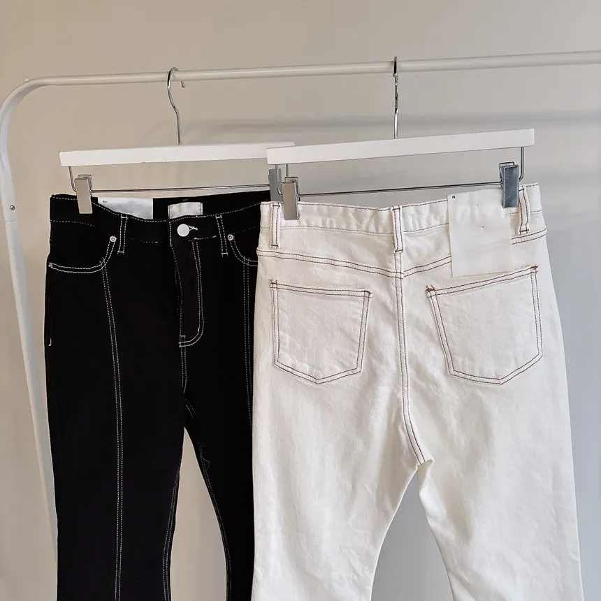 裏起毛ハイウエストブーツカットステッチラインパンツ | mirangmirang | 詳細画像24