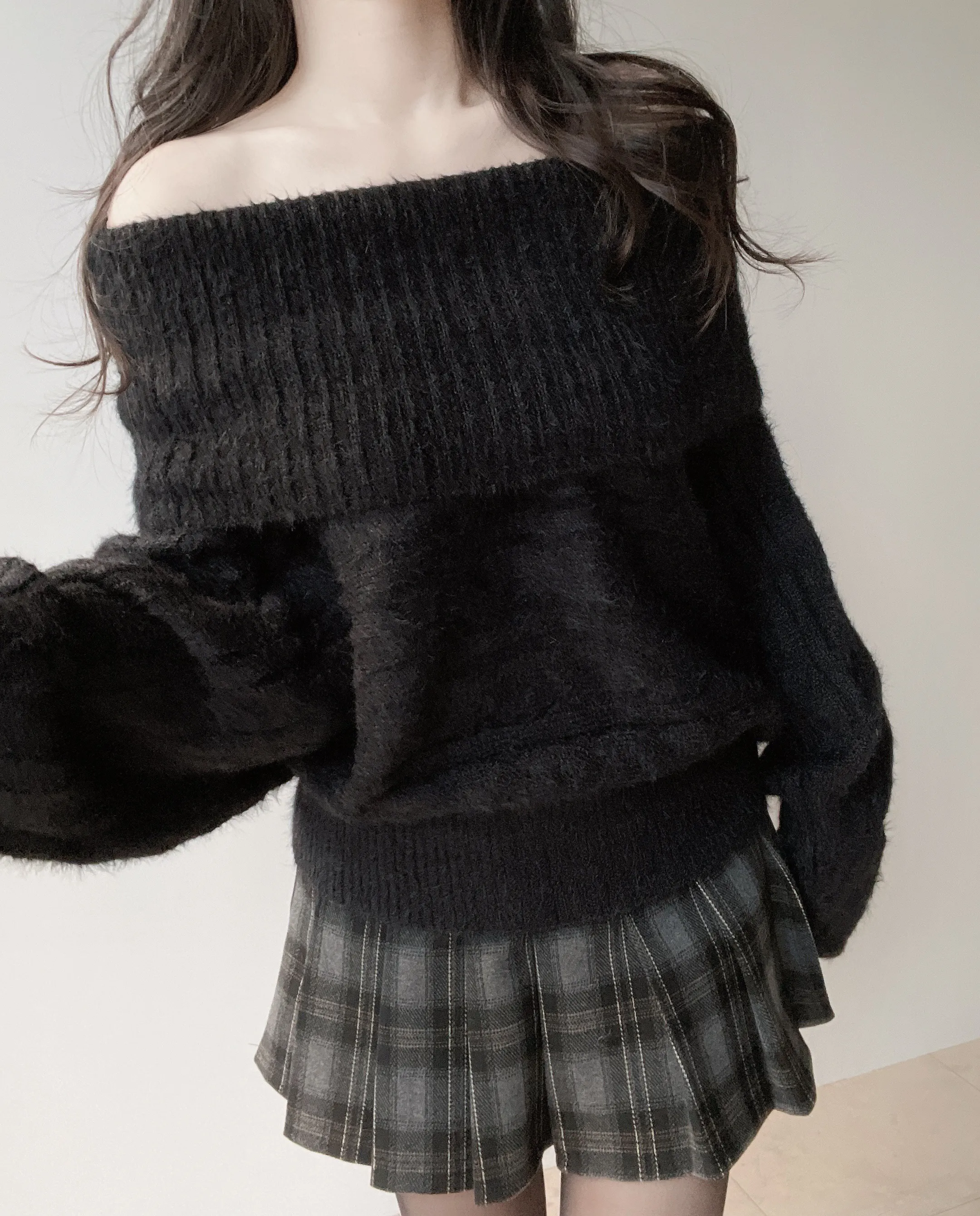 プリーツAラインサイドジップミニチェックスカート | mirangmirang | 詳細画像24