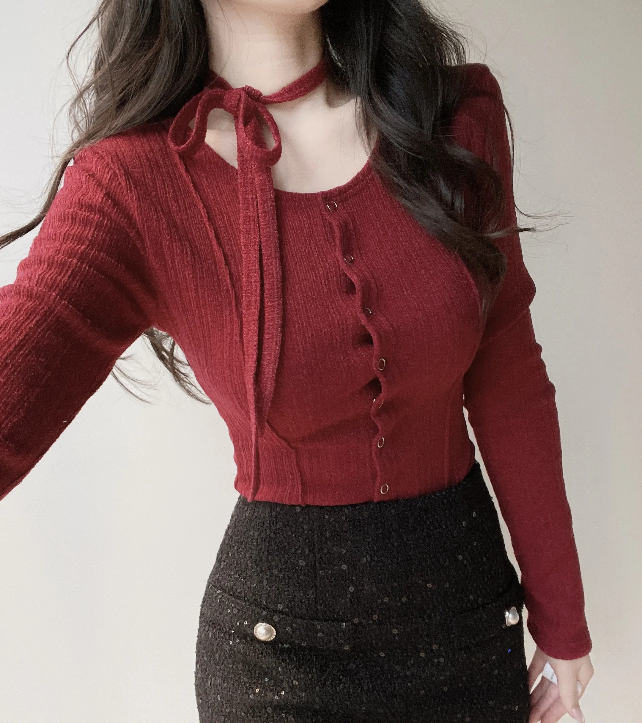 ツイードスパンコールHラインミニスカート | mirangmirang | 詳細画像26