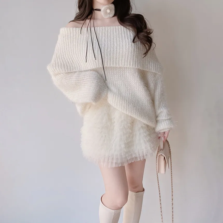 チュールフリルティアードウエストゴムミニスカート | mirangmirang | 詳細画像11