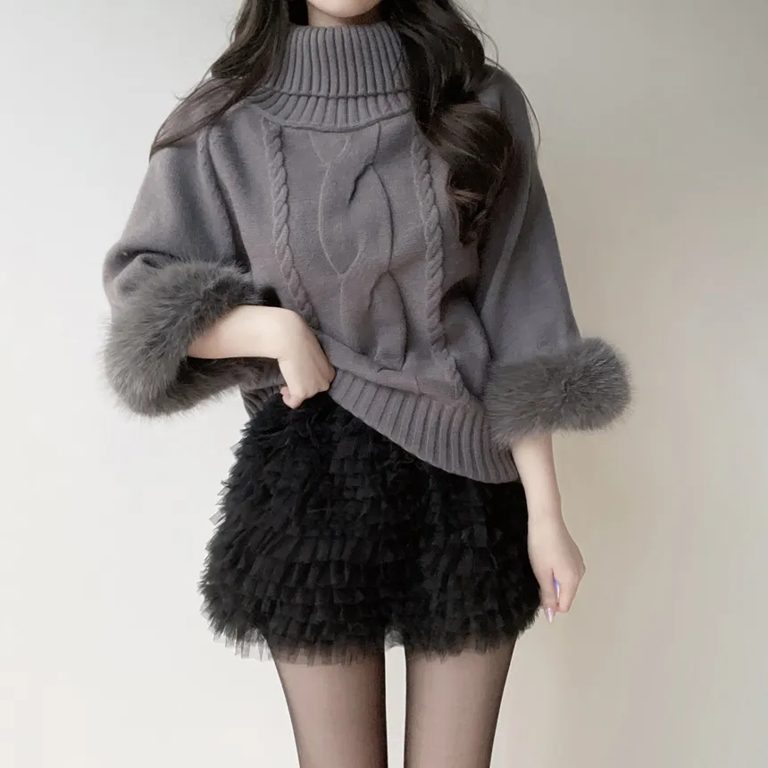 チュールフリルティアードウエストゴムミニスカート | mirangmirang | 詳細画像14