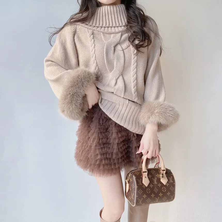 チュールフリルティアードウエストゴムミニスカート | mirangmirang | 詳細画像22