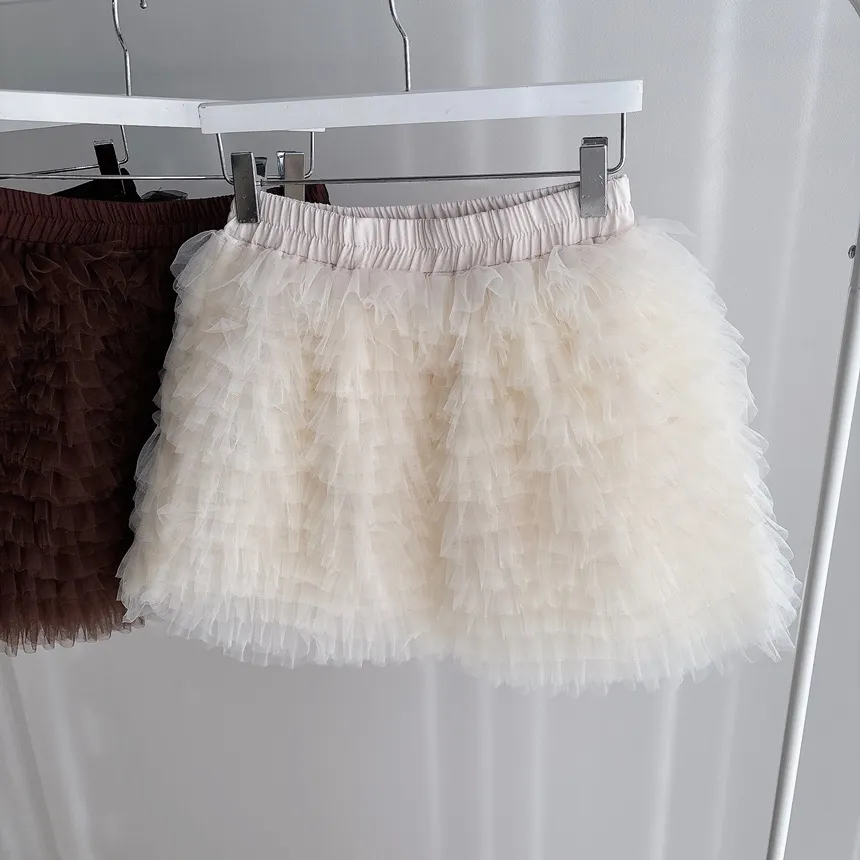 チュールフリルティアードウエストゴムミニスカート | mirangmirang | 詳細画像29