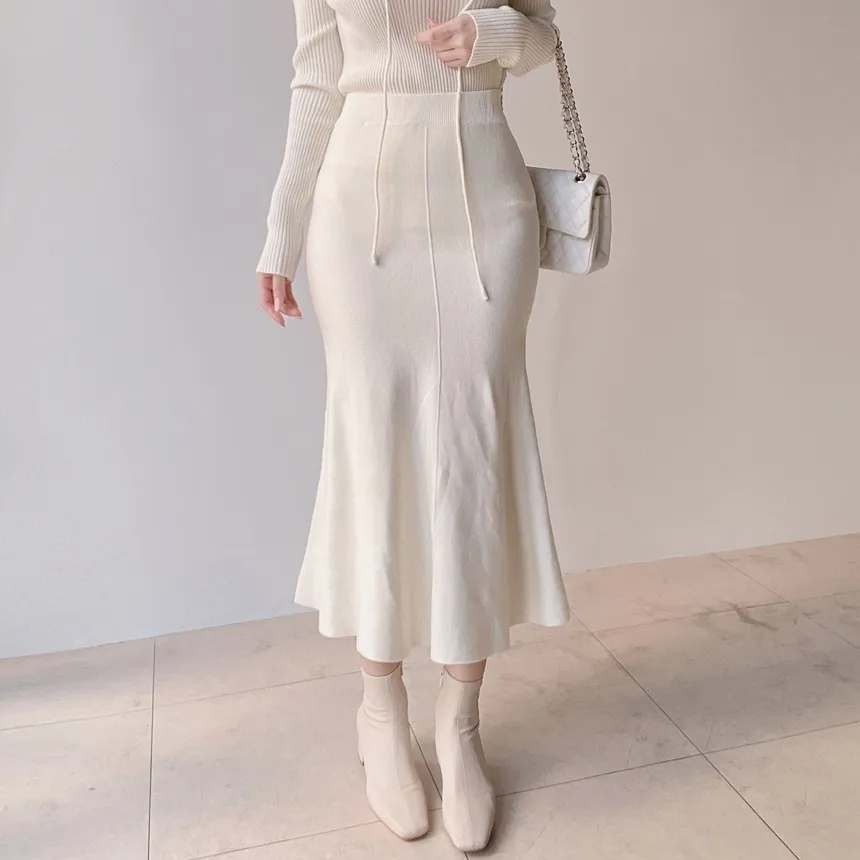 ウエストゴムロングマーメイドスカート | mirangmirang | 詳細画像3