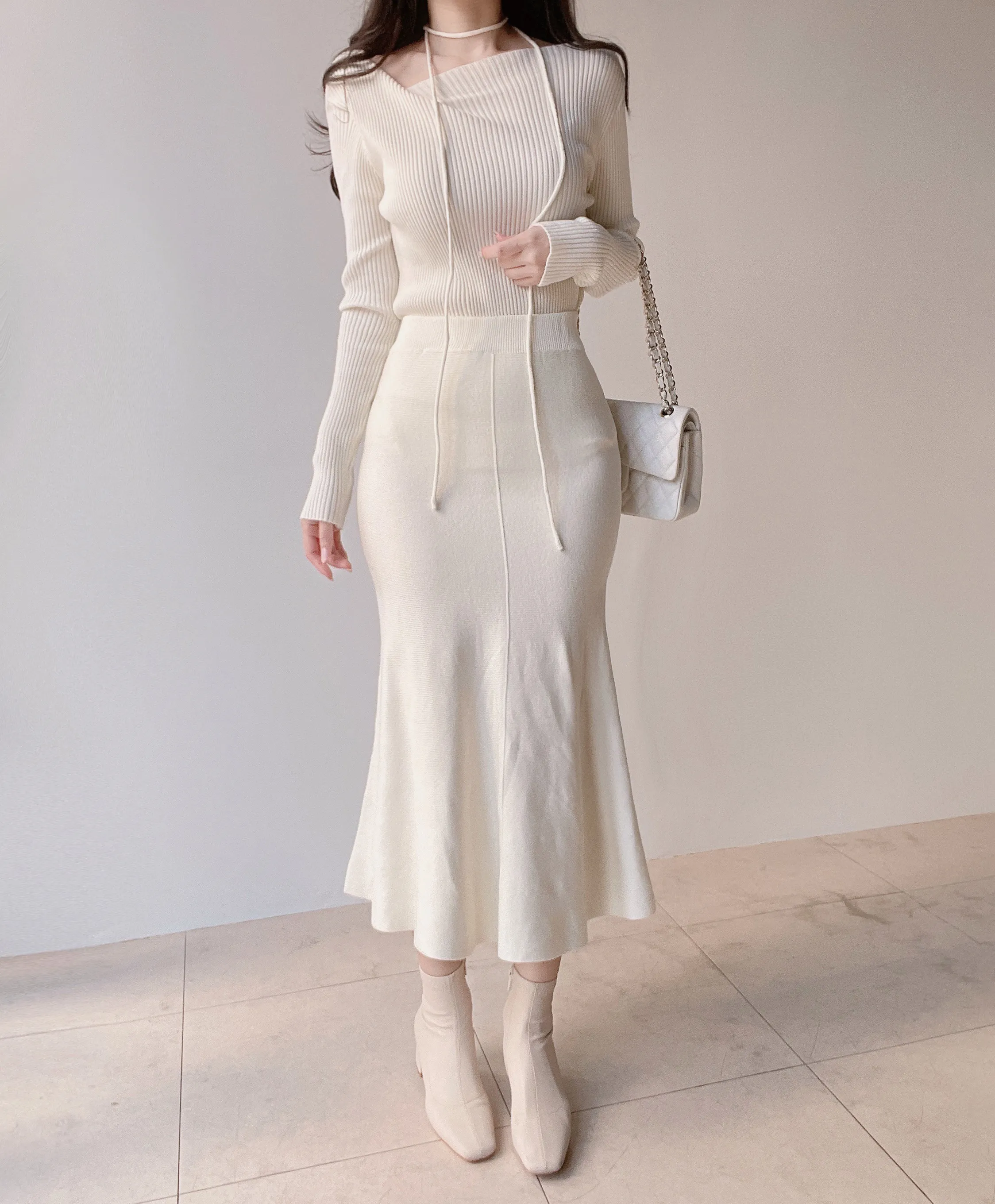 ウエストゴムロングマーメイドスカート | mirangmirang | 詳細画像15