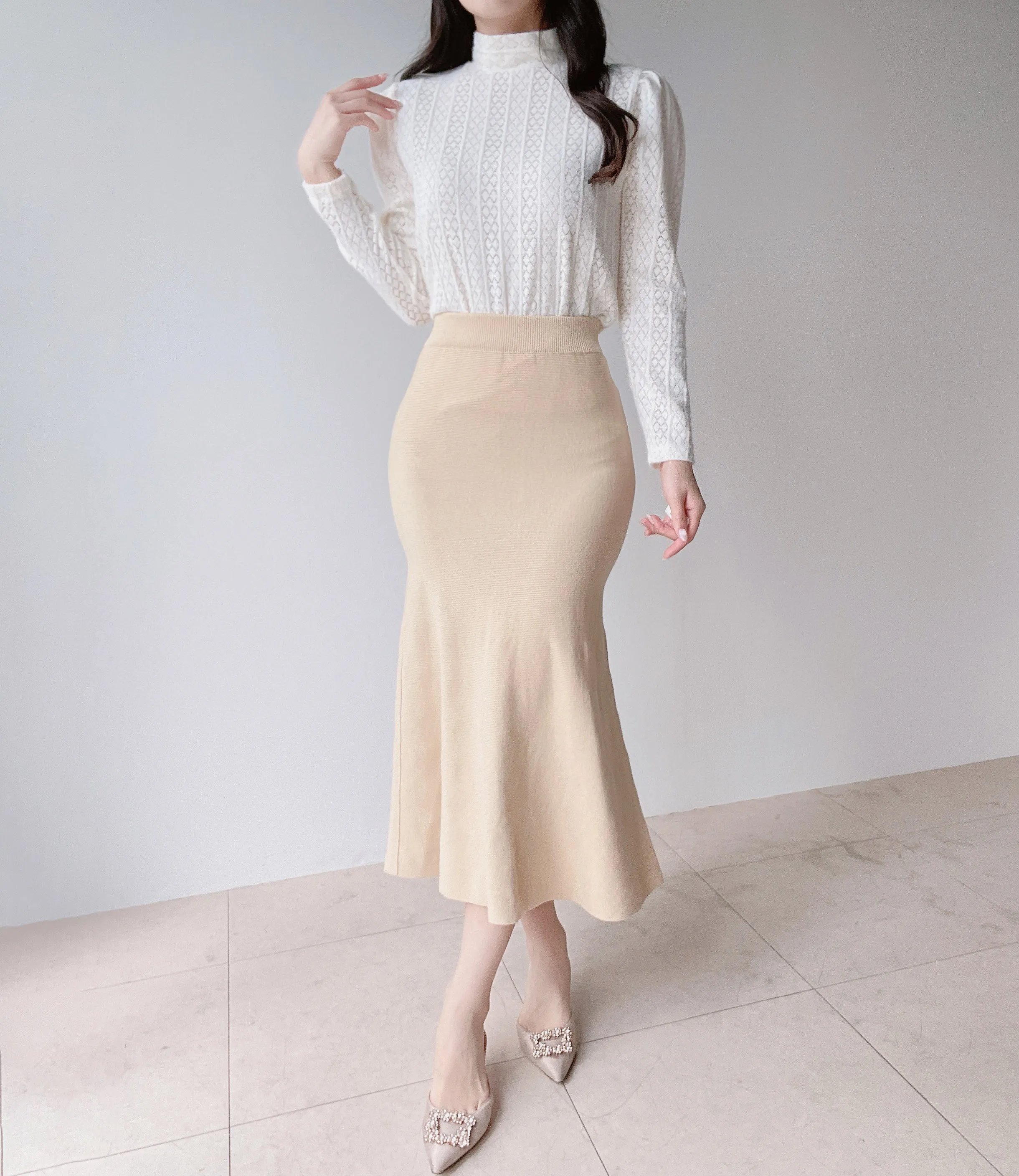 ウエストゴムロングマーメイドスカート | mirangmirang | 詳細画像28