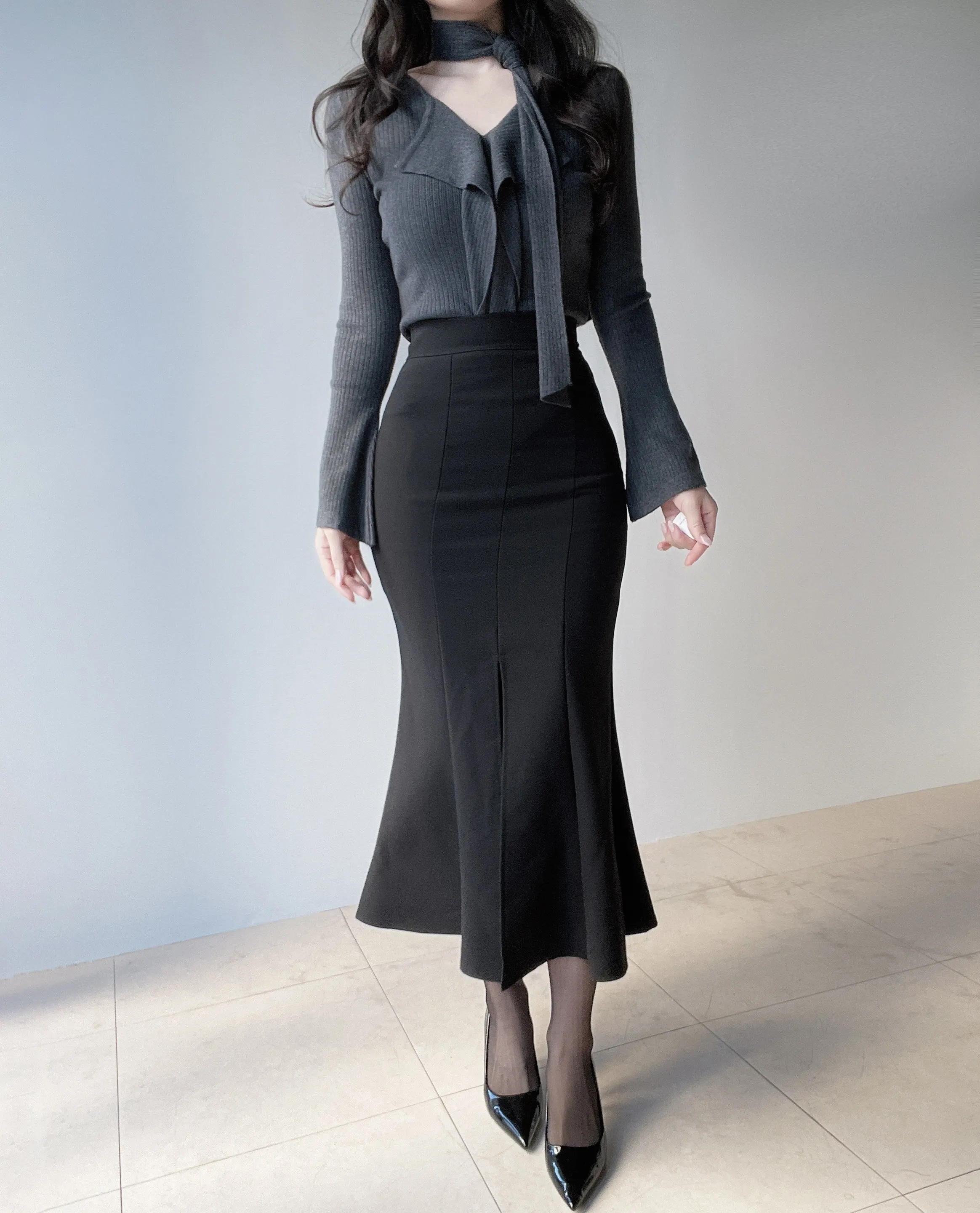 ストレッチロングマーメイドスリットスカート | mirangmirang | 詳細画像6