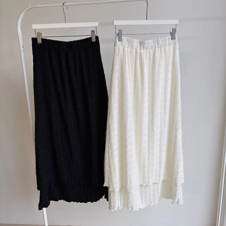 ニットロングウエストゴムハート刺繍スカート | mirangmirang | 詳細画像15