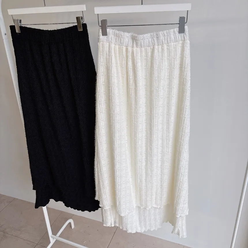 ニットロングウエストゴムハート刺繍スカート | mirangmirang | 詳細画像16