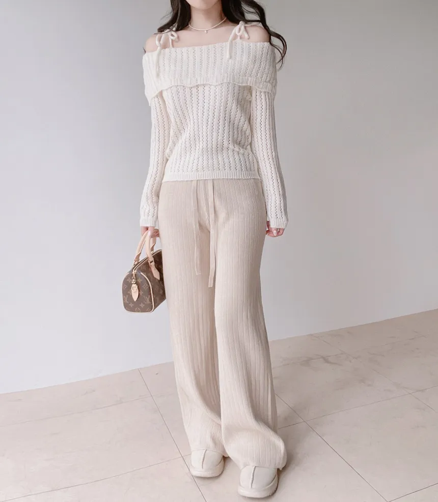 オフショルダーレースニット | mirangmirang | 詳細画像11