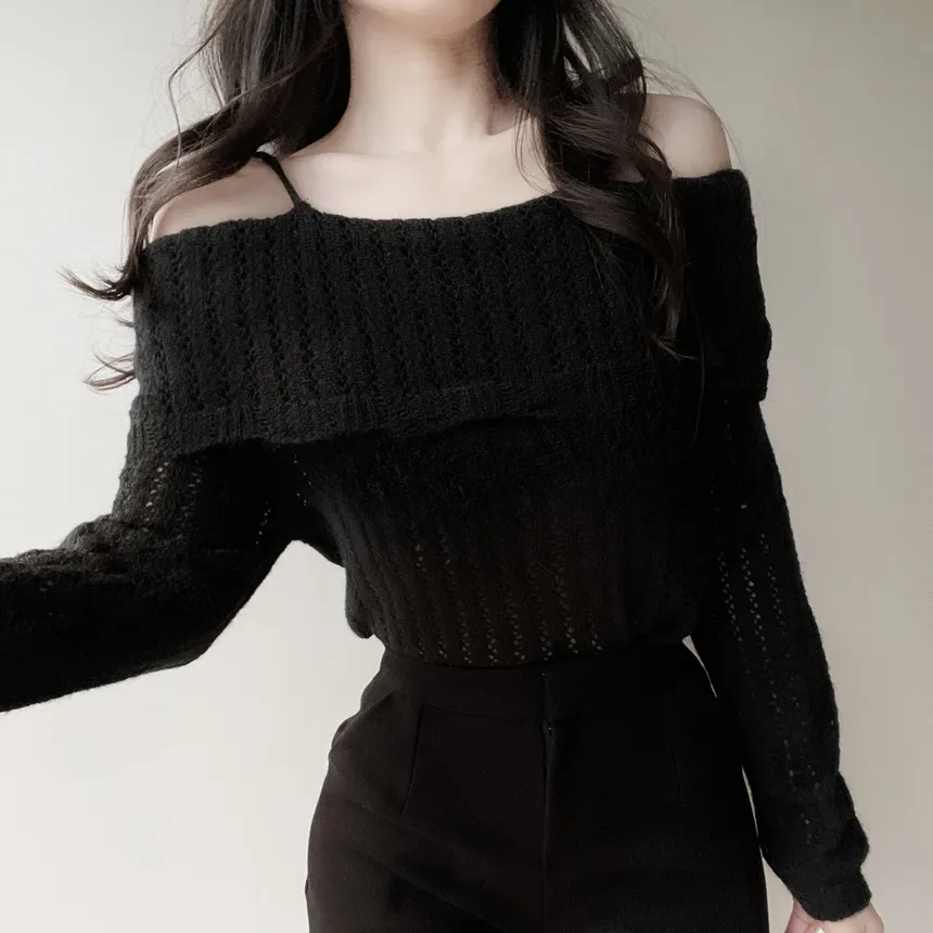 オフショルダーレースニット | mirangmirang | 詳細画像16