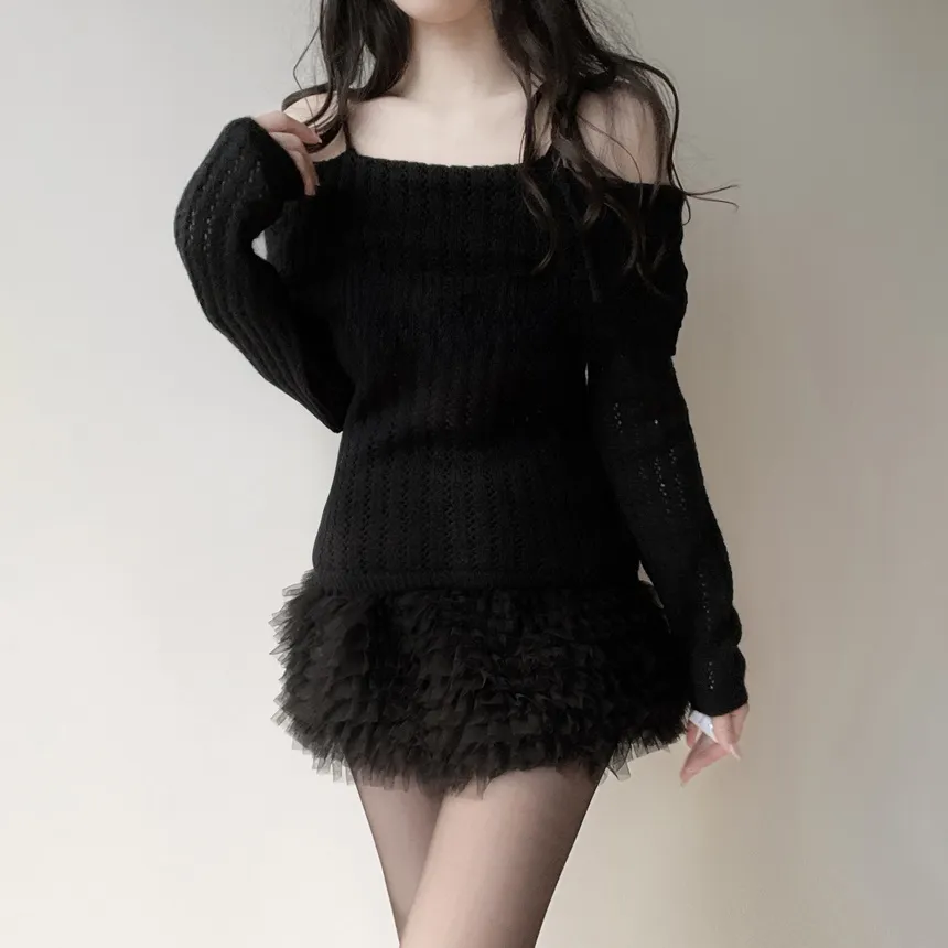 オフショルダーレースニット | mirangmirang | 詳細画像21